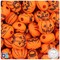 BeadTin Tangelo Antique 20mm Jack O Lantern Plastic Pony Beads (24pcs)